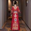 2025 Luxurious Velvet Phoenix Crown & Rosy Cloud Xiuhe Dress: Beaded Embroidery, Chinese-Style Bridal Gown.
