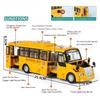 1:24 Scale School Bus Model Toy Alloy Diecast Pull Back Doors Opened Simulation Storytelling Vehicles Sound Light Gift for Child