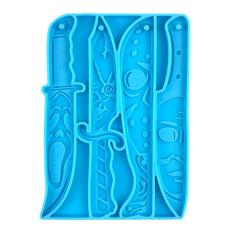 Shiny Glossy Halloween Dagger Ornaments Silicone Epoxy Resin Mold DIY Keychain Pendant Jewelry for Valentine Gift Craft