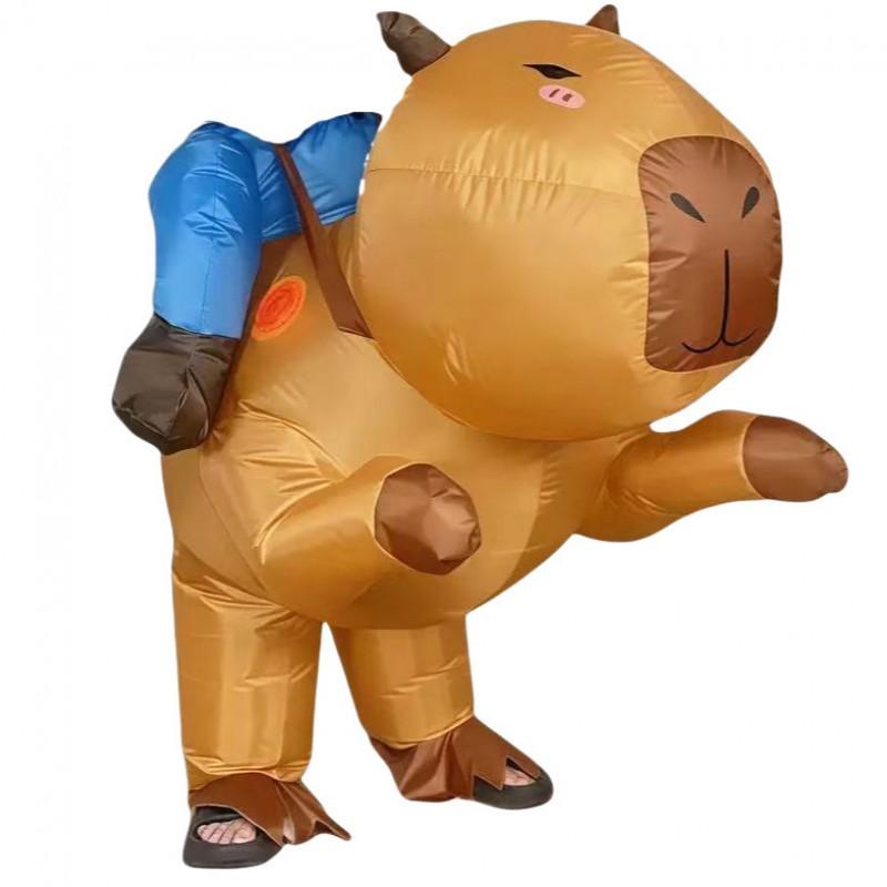 Halloween Kapybara Nafukovací Kostým Maskot Oblek Velikost pro Dospělé Děti Cosplay Párty Rekvizita