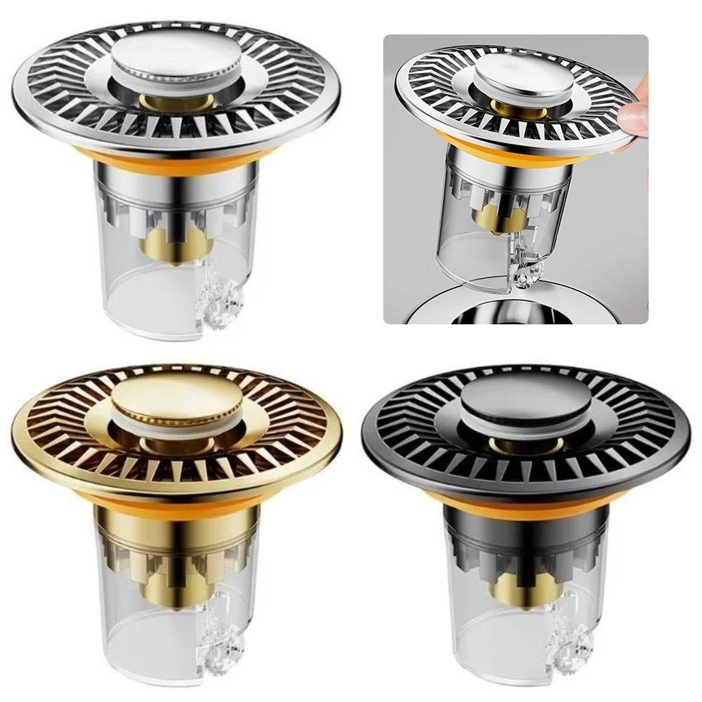 Easy Installation Push-type Bounce Cores Multi-functional Strainer Drain Plugs  Bathroom Setup