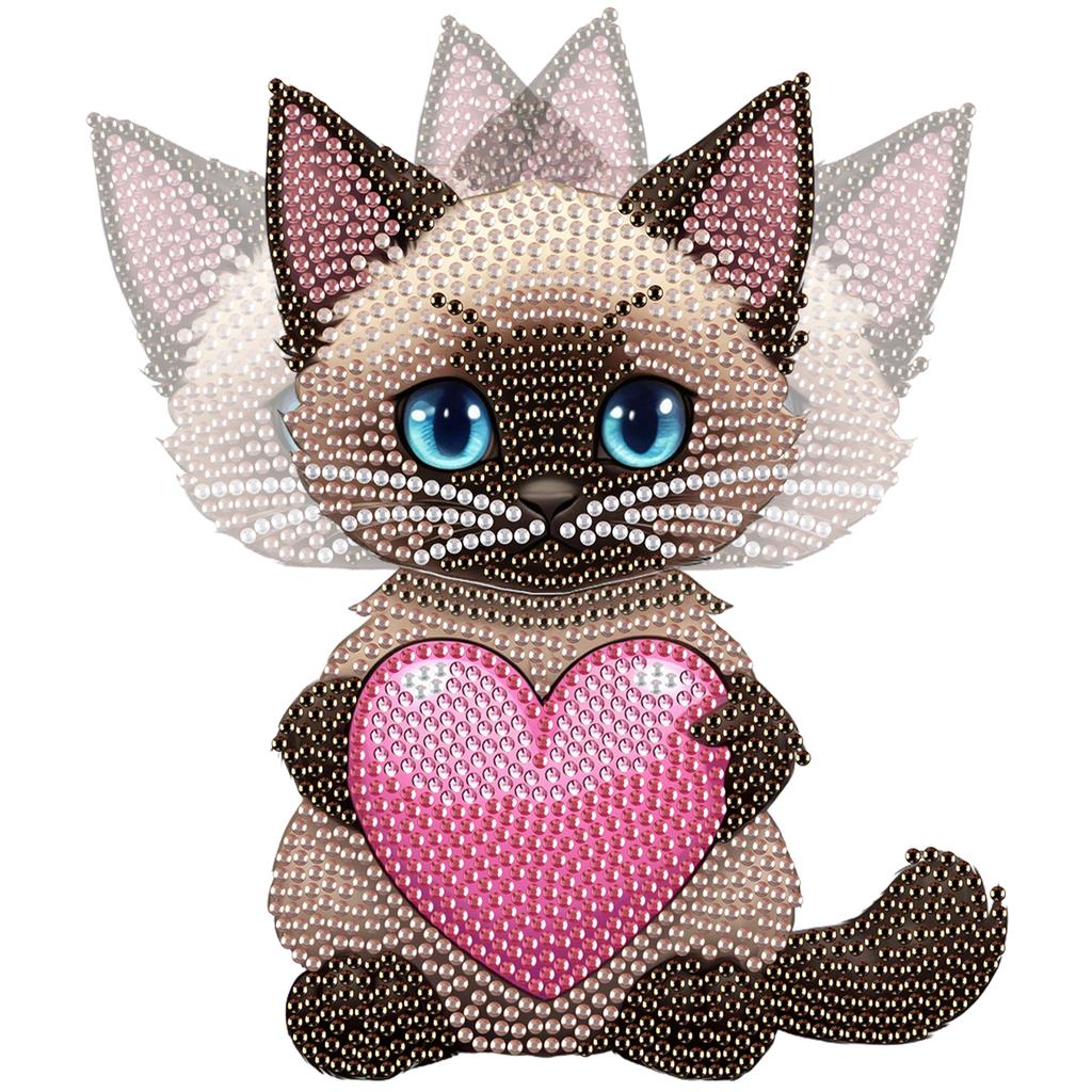 2D Flat DIY Cat Acrylic Shaking Head Table Top Diamond Painting Ornament Kits for Adults/Beginners Gift Idea Home Decor