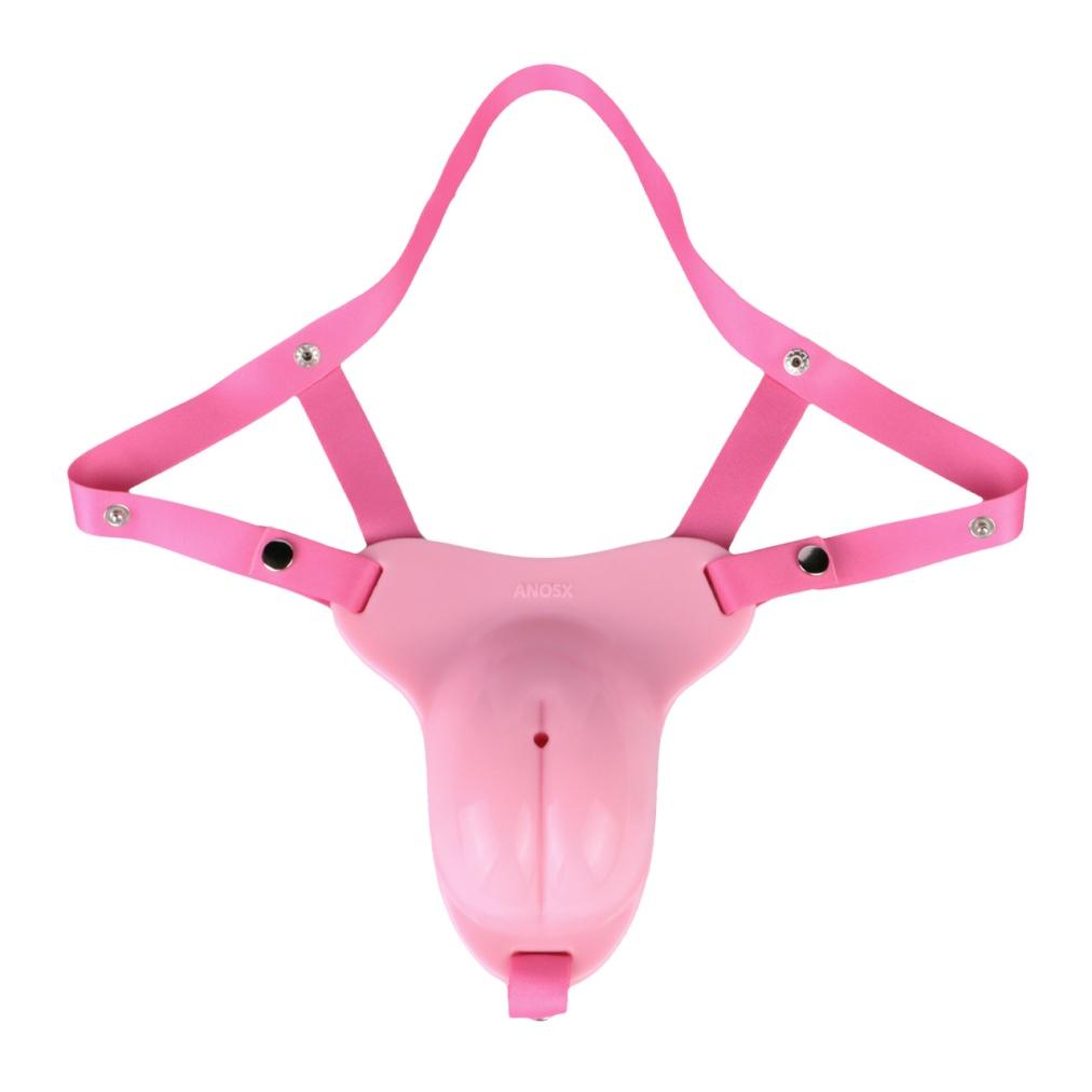 Transvestite Chastity Lock Realistic Vulva Silicone Chastity Pants Penis Restraint Male Anti-ejaculation Chastity Lock Adult Toy