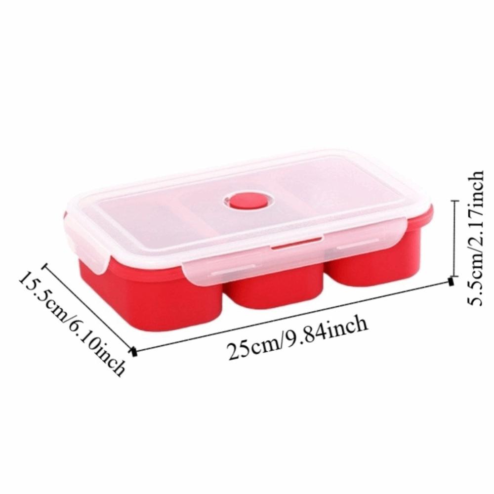 3-Grid Freezer Soup Tray Silicone Food Meal Molds Durable Soup Ice Cube Molds  Soup Storage