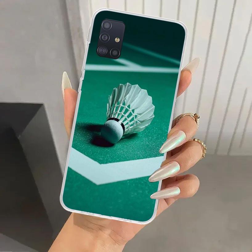 Badminton Sport Phone Case for Samsung Galaxy A52 A32 A22 A12 A02S A50S A30S A10S Note 20 Ultra 10 Plus S10 A31 A20 A71 A72 Gala