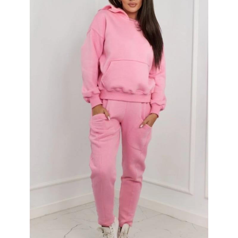 Módní dámská dvoudílná mikina na zip a široké tepláky, ležérní souprava