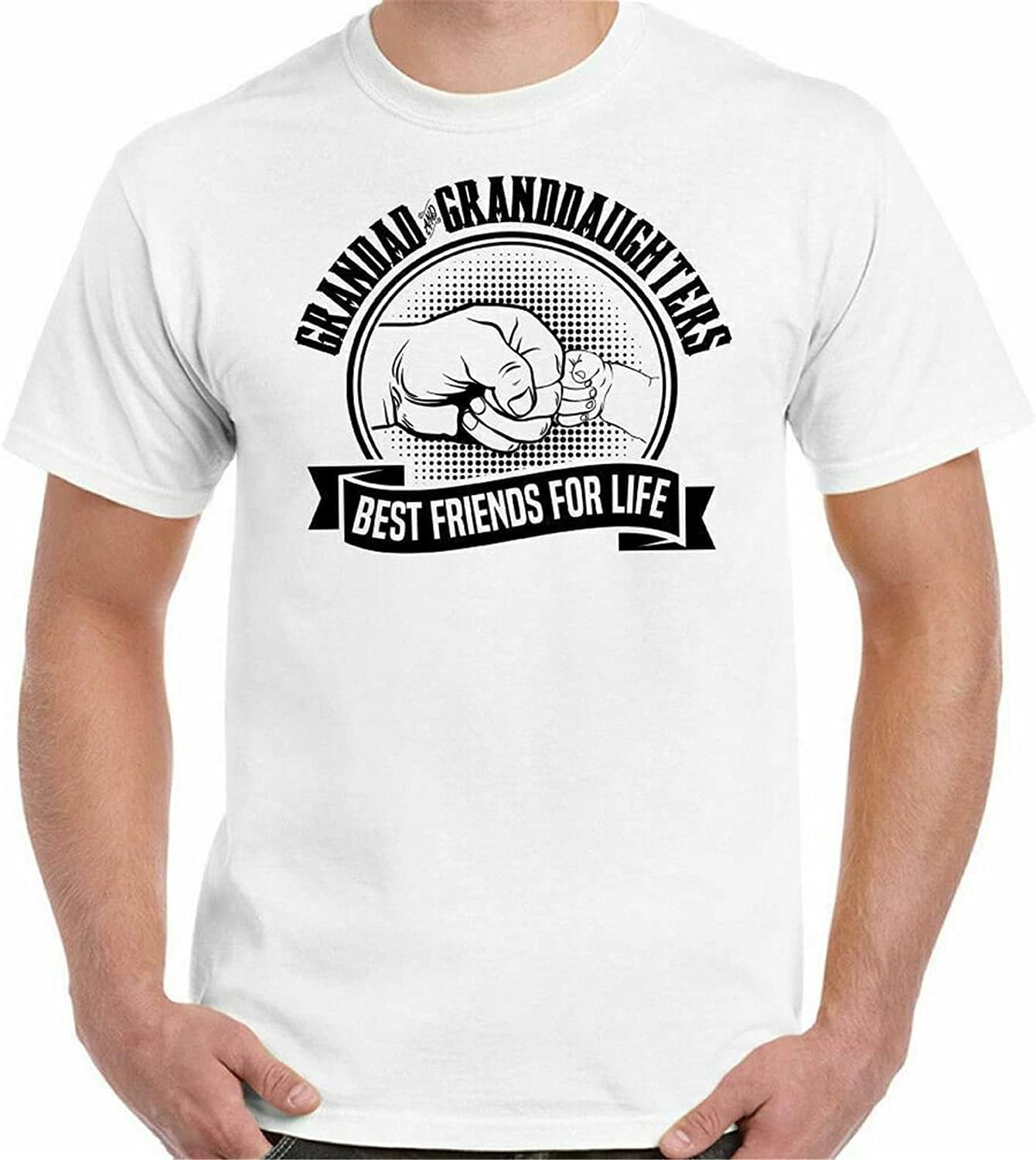 Evangel ANASER Grandad & Granddaughters T-Shirt Best Friends for Life Mens Funny Father s Day White L белый