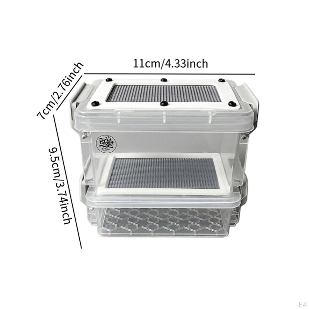 Roach Feeding Box Breeding Cage Lightweight, Container Clear Terrarium Habitat Critter Keeper