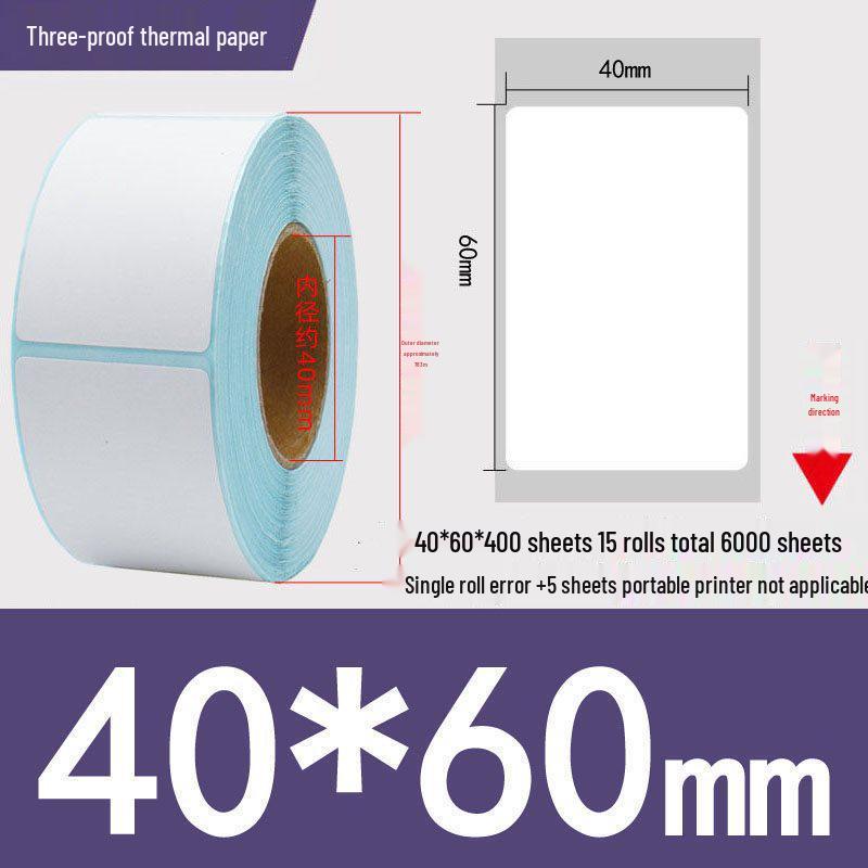 Thermal Self-Adhesive Barcode Print Labels for Logistics and Supermarket Scales (Sizes: 100 To 20)