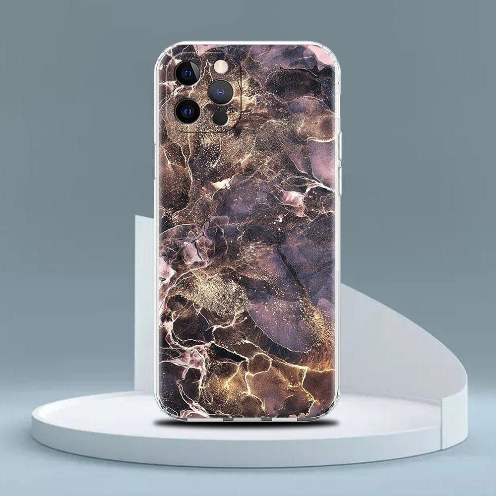 Clear Case For Apple iPhone 13 Pro 11 14 12  7 8 Plus SE 2022 XR X XS Max 6 6S Silicone Phone Cover Marble Pattern