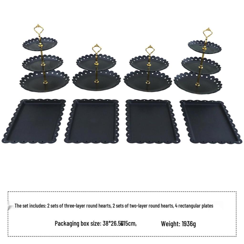 European Three-Tier Dessert Stand: Elegant Fruit Plate and Cake Display for Afternoon Tea