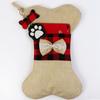 Christmas Decorative Supplies Christmas Socks Gift Bag Linen Gobble Bones Pet Christmas Decorative Socks