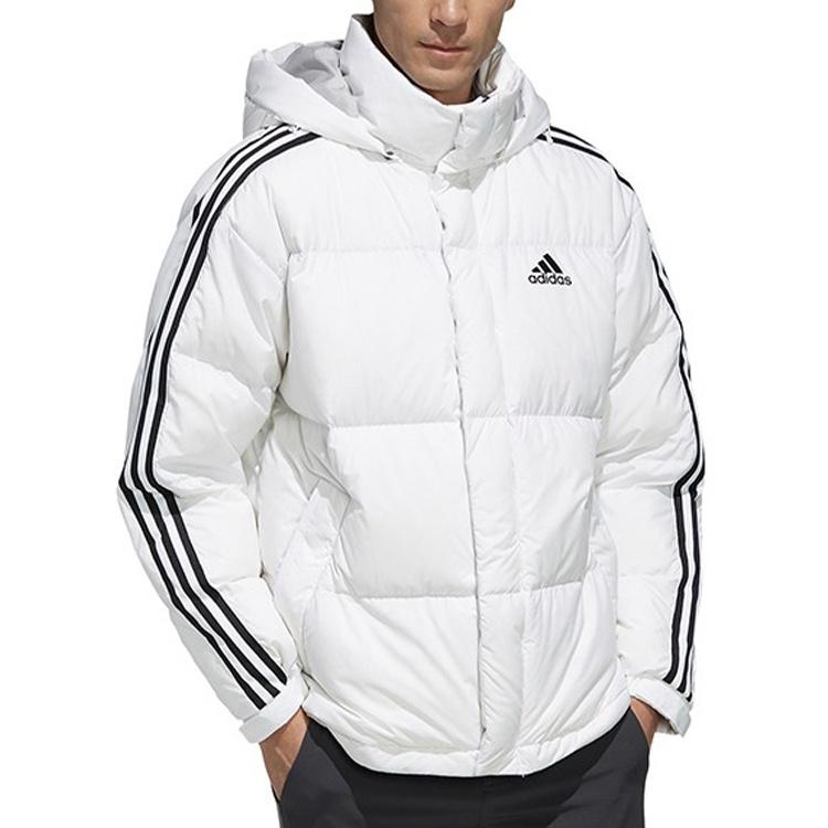 adidas 3ST Puff Down Outdoor protection against cold Stay Warm hooded down Jacket White Men's EH3971