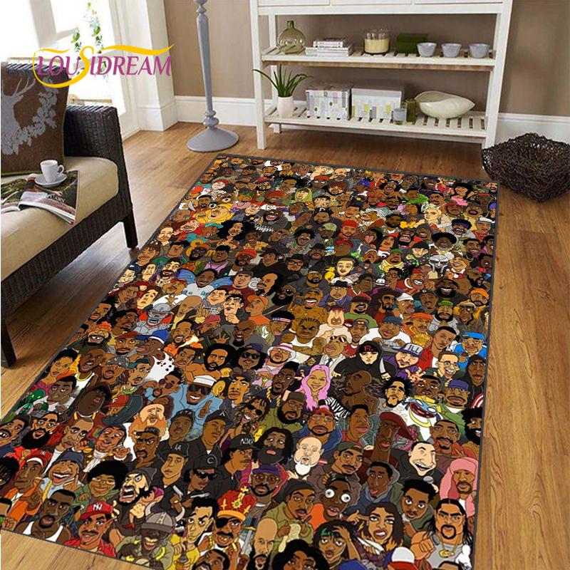 Music Star Rectangle Hip-Hop Carpet for Living Room Bedroom Rug Kitchen Kids Door Unslip Floor Mats Gift Photography Props Rug