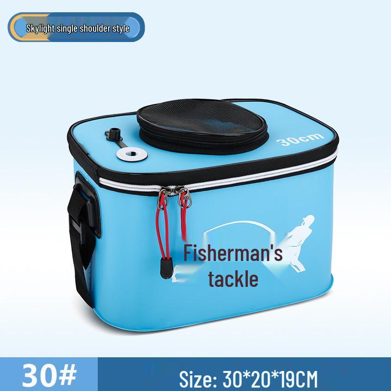 

Folding Fish Guard Bucket: One-Piece Fishing Gear Set with Live Fish Storage