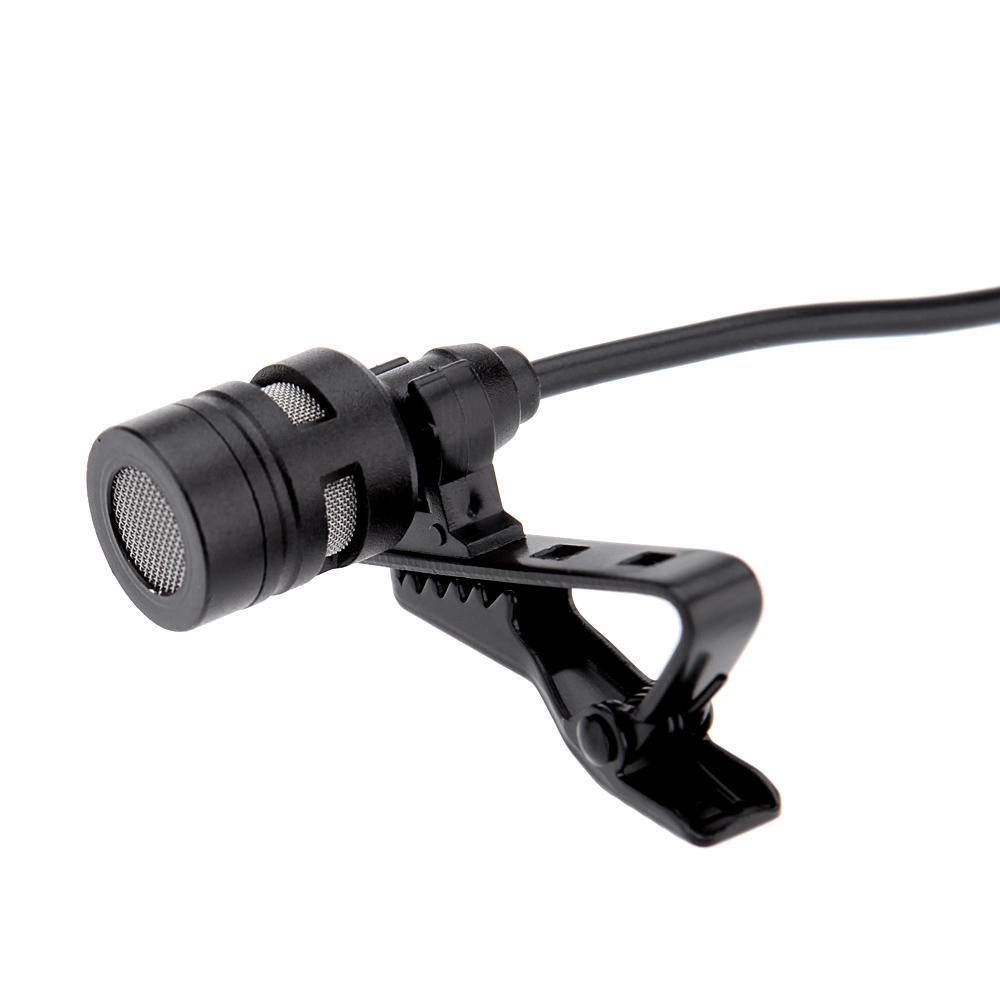 Lavalier Clip Metal Mono Microphone 3.5mm with Collar Clip for Lound Spker Computer PC Laptop