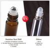 5ml Amber Glass Empty Roll on Bottles Refillable Sample Test Essential Oil Vials with Roller Ball Liquid Container