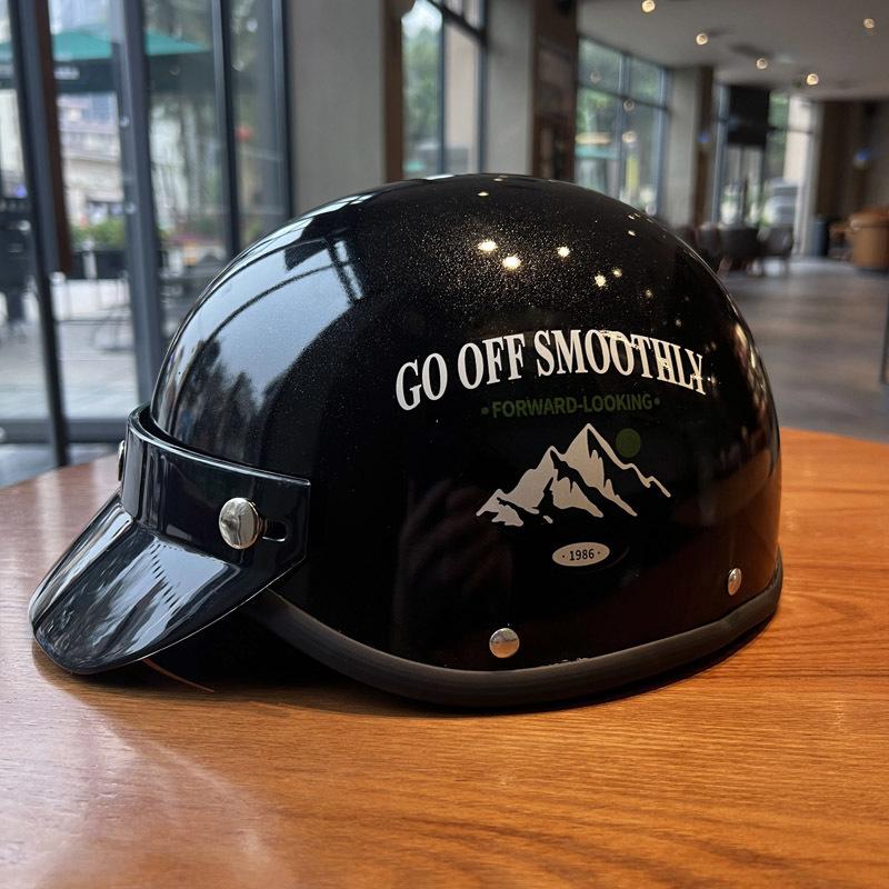 Trendy Brand Retro Harley Electric Car Motorcycle Helmet Personalized Windshield Summer Hard Hat Men and Women Sun Protection