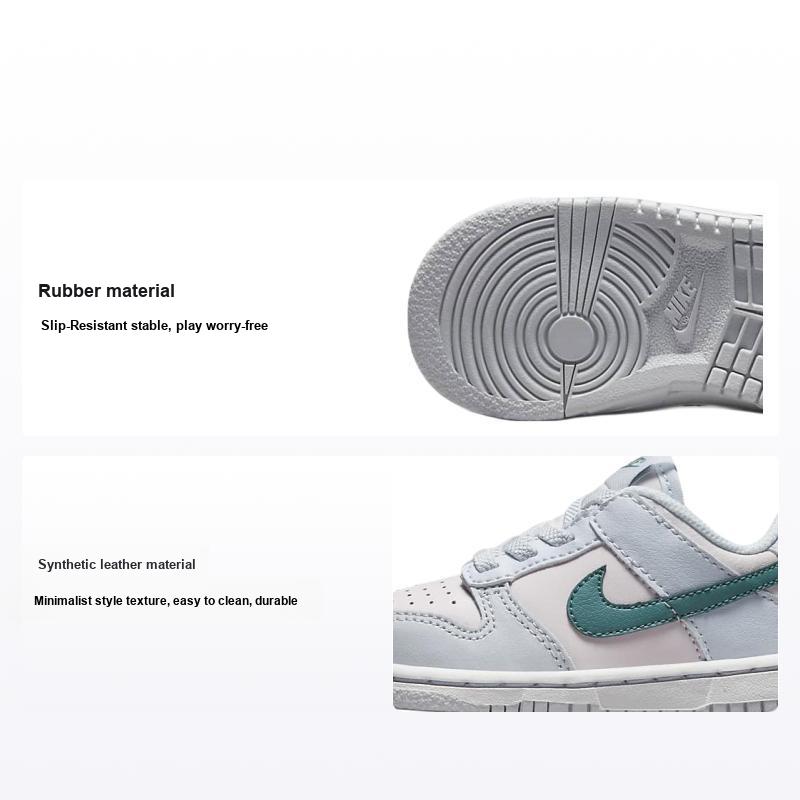 Детские кроссовки Nike Dunk Low TD Mineral Teal Серо-футбольно-серые жемчужно-розовые FD1233-002 26