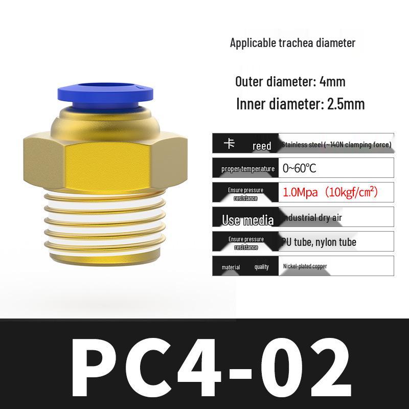 8mm Pneumatic Soft Hose Quick Connect Air Tube Fitting with 1/2" Thread and 6mm Air Nozzle