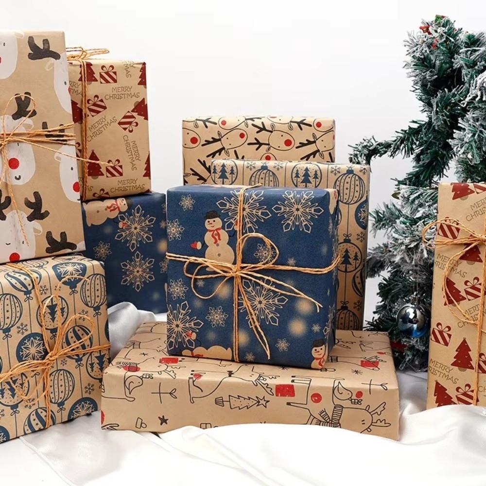 Kraft Paper Christmas Wrapping Paper Santa Claus DIY Craft Present Box Packing Ornament 43x300cm Gift Box Paper Party Decoration