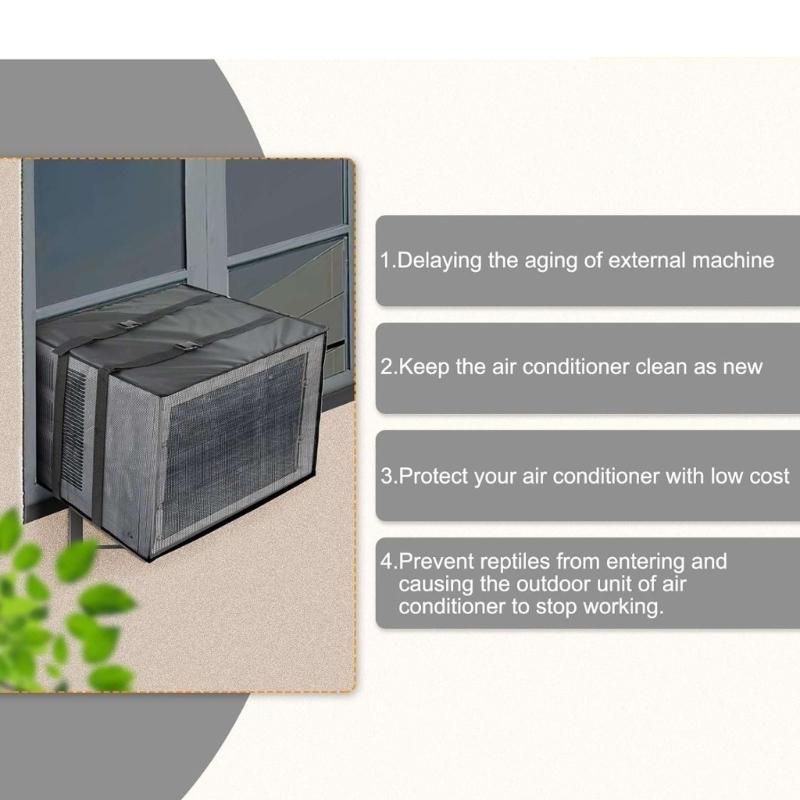 Breathable Air-Conditioning Protective Cover Weatherproof Air Conditioner Guard Bugs Rain Dirt Resistant Defender