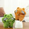 Plush Shy Cat Keychain Cute Bell Backpack Pendant Keyring Handbag Charm Girl Gift Fluffy Kitten Pendant Bag Accessory