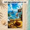 Beach TowelOne Piece Custom Name Text Personalized Soft Towel for Beach Pool Indoor Home Decor Gift