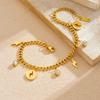 316L Stainless Steel Lightning Rhinestone Charm Bracelet For Women Fashion New Gold Plated Chain Jewelry Party Gift