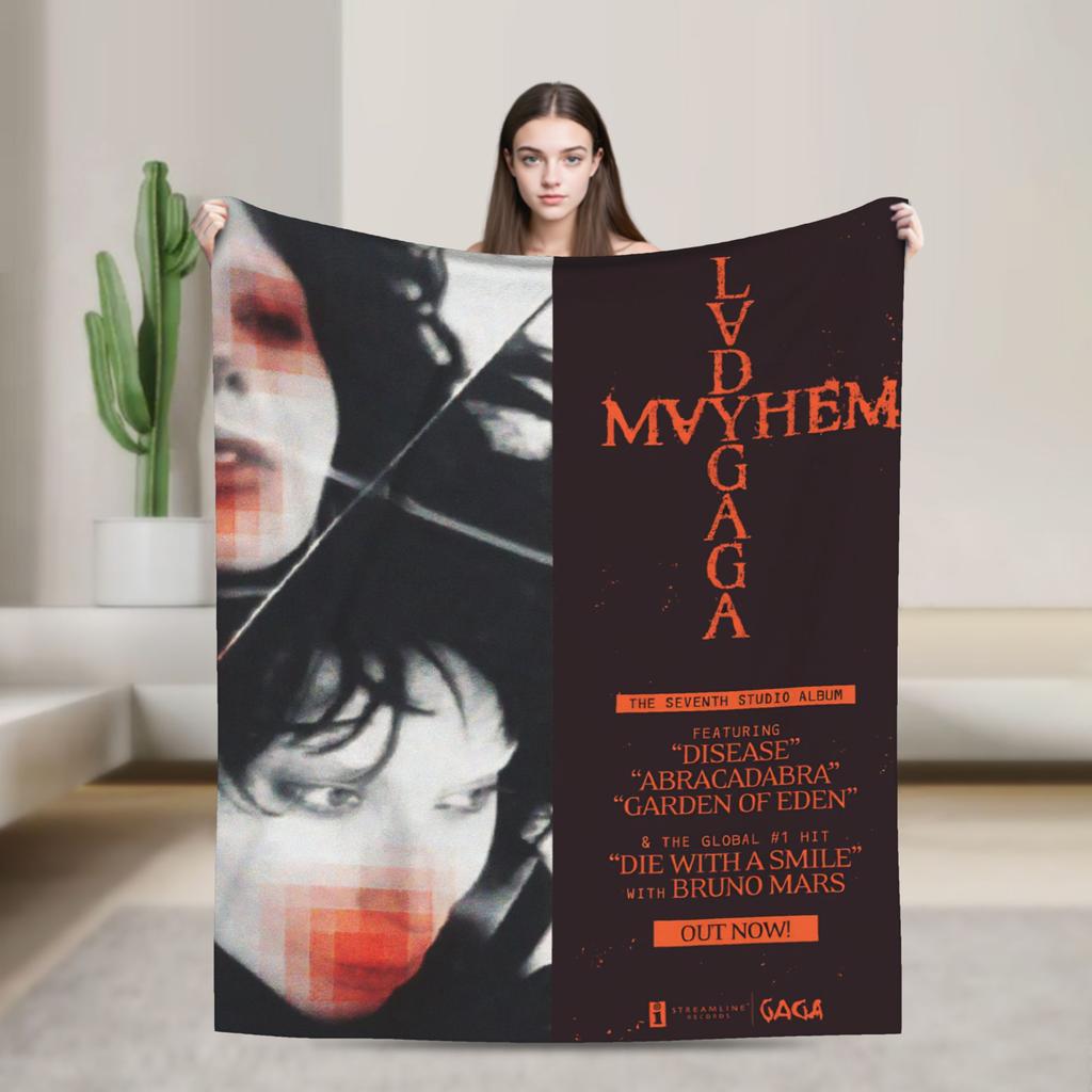 Lady Gaga Mayhem 2025 Album  Blanket  Super Soft Plush Bedding Throws For Couch Chair Travel Flannel Bedspread Bed Cover
