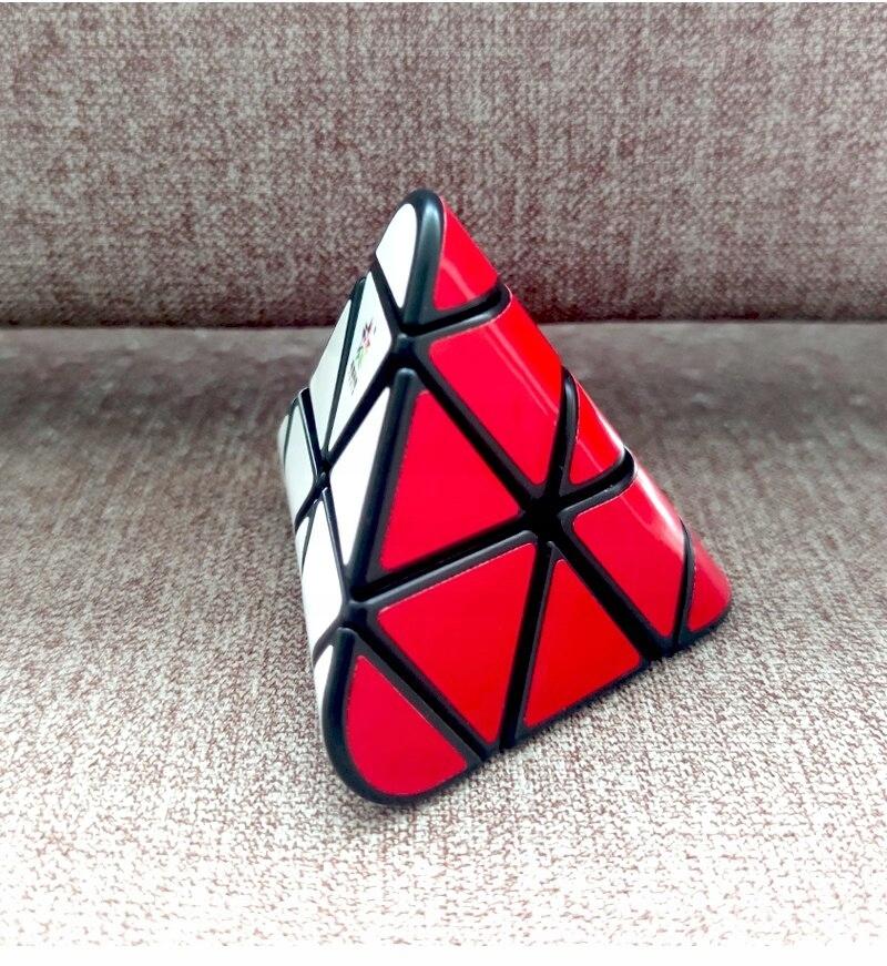 Custom Pyraminx Cube White Red Light Adjustable Pyramid