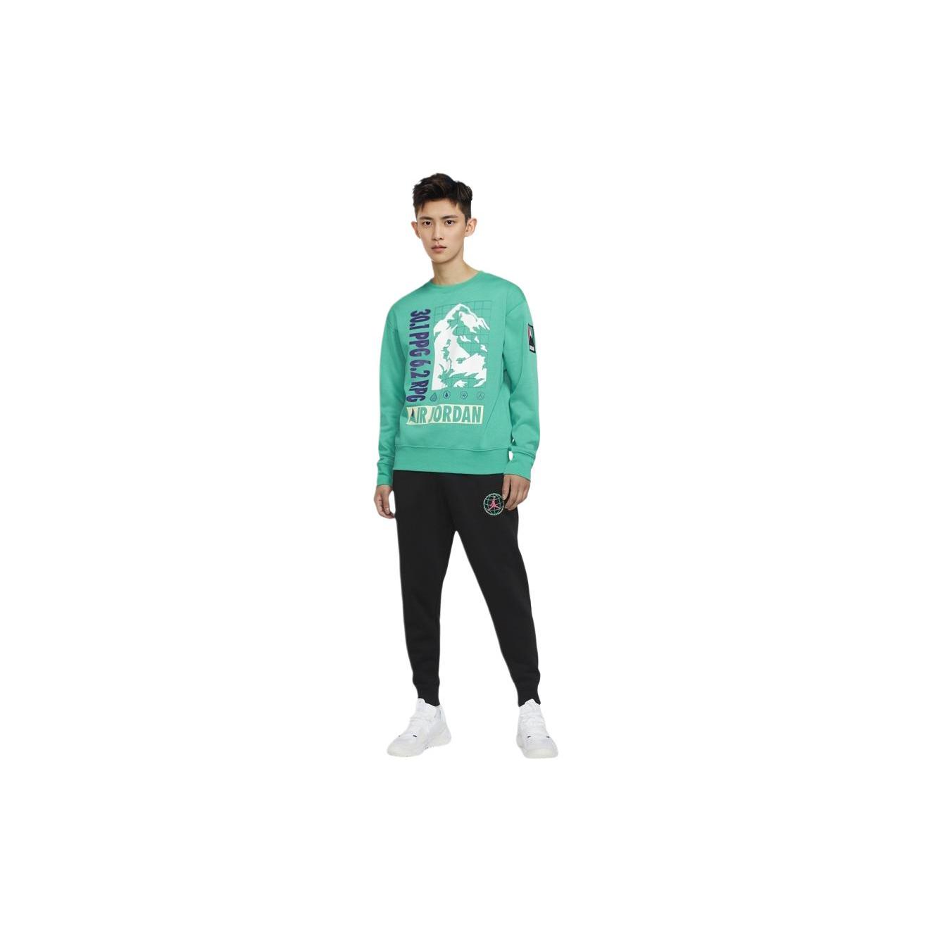 Jordan Air Jordan Mountainside Sweatshirts Men s Green Crew Neck Moderate Regular CT3492-370 XXXL