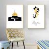 Islamic Canvas Wall Art Poster Arabic Calligraphy Print Painting Allah Kaaba Mosque Painting Muslim Decorative Picture Modern