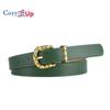 Slub Gold Buckle PU Firming PU Belt Slim Windbreaker Jeans Outer Waist Belt
