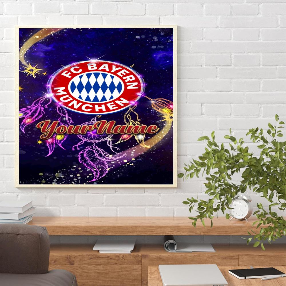 Bayern Munich Customize Your Name Diamond Painting Round Diamond Diy Frameless Holiday Artwork Suitable For Home Office Wall Decoration