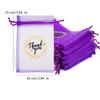 50Pieces Delicate Thankyou Gift Bag Jewelry Packaging Bag Chic Embroidery Mesh Bag Mesh Material for Birthdays Weddings