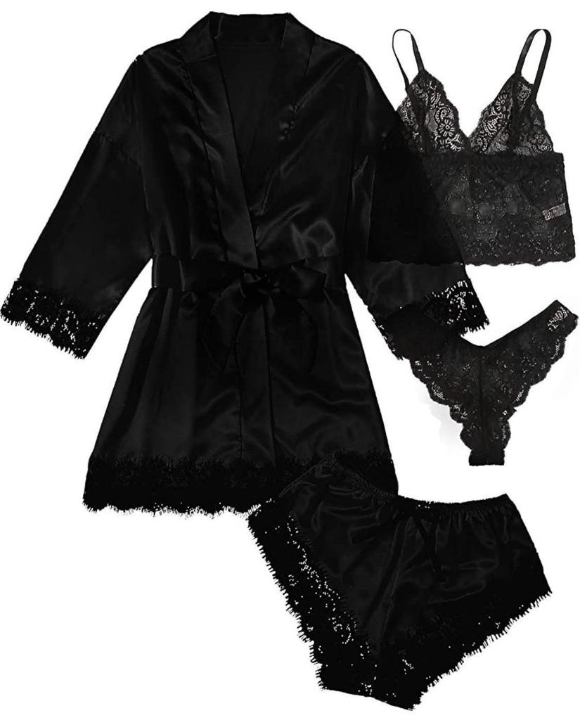 Women's Plus Size Sexy Lace Lingerie Set Pajamas