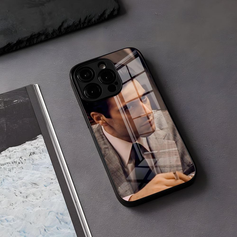 M-Michael C-Corleone Phone Case For IPhone 17 Air 16 E Pro Max 15 14 13 Mini 12 Pro 11 Max Plus Black Glass Cover