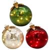 2Pcs Christmas Ball Ornament with LED Light Shatterproof Battery Powered Ball Desktop Decoration Xmas Party Home Mantel Table Centerpiece Decor