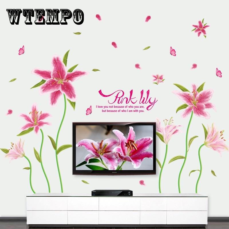 Buy Pink Lily Three generations of PVC removable wall stickers living ...
