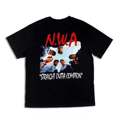 2025 New Model Gang Rap Hip Hop N.W.A Band Album Printed T-Shirt Crew Neck Loose Punk Style Men's and Women's Summer Cotton Spor