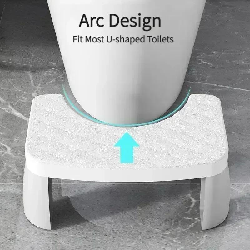Potty Stool Non-Slip Toilet Squat Stool Portable Toilet Seat Stool Removable Home Adult Bathroom Accessories