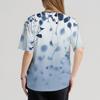 Women's Casual  Print Short Sleeve Sloping Collar Workwear Top With Double Pockets