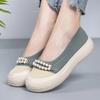 Fashion Women Mesh Shoes New Fashion Pearl Female Fisherman Shoes Breathable Thick Sole Women Footwear Shallow Casual Flats Mom Shoes