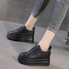 Trendy new muffin thick-soled inner height-increasing women's shoes mesh white shoes casual sports shoes