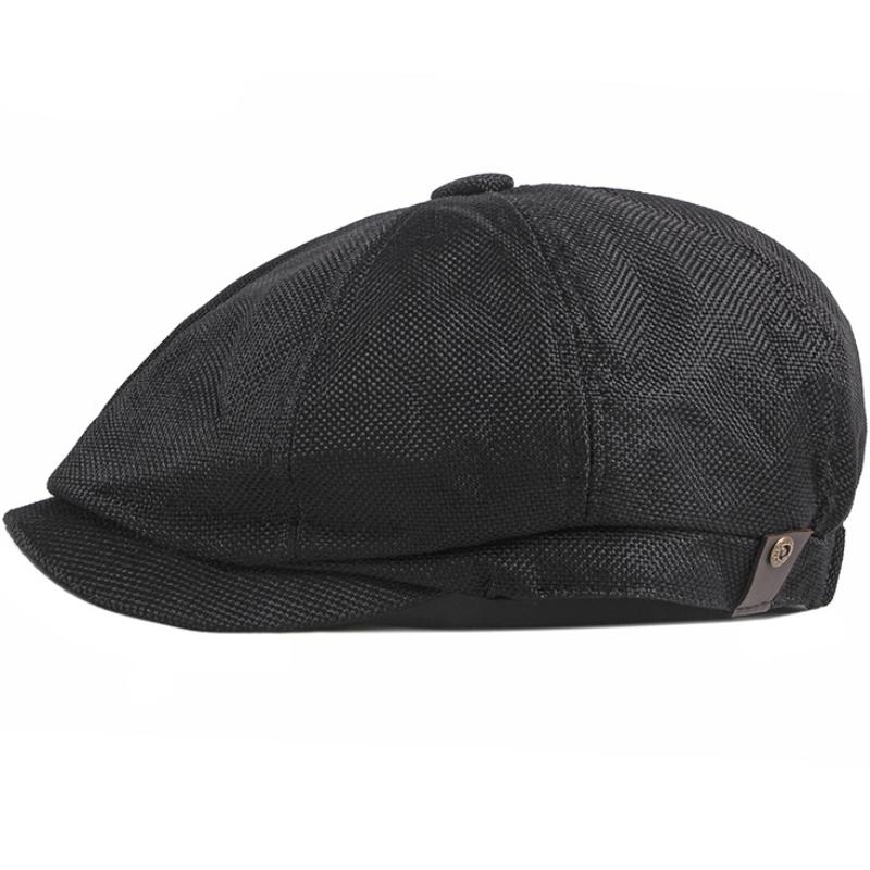 Ht3669 Berets Spring Summer Men Women Cap Vintage Octagonal Cap Male Female Cotton Linen Beret Hat Unisex Beret Cap Men