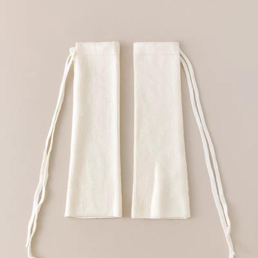 1Pair Stretchy Material Slouch Leg Socks Solid Color Drawstring Leg Warmers  Winter