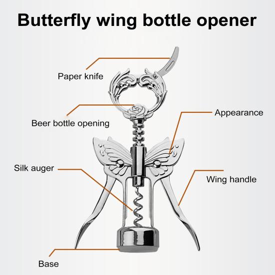 Wine Bottle Opener Butterfly Wing Multifunctional Corkscrew for Kitchen Restaurant Chateau And Bars Table Decor
