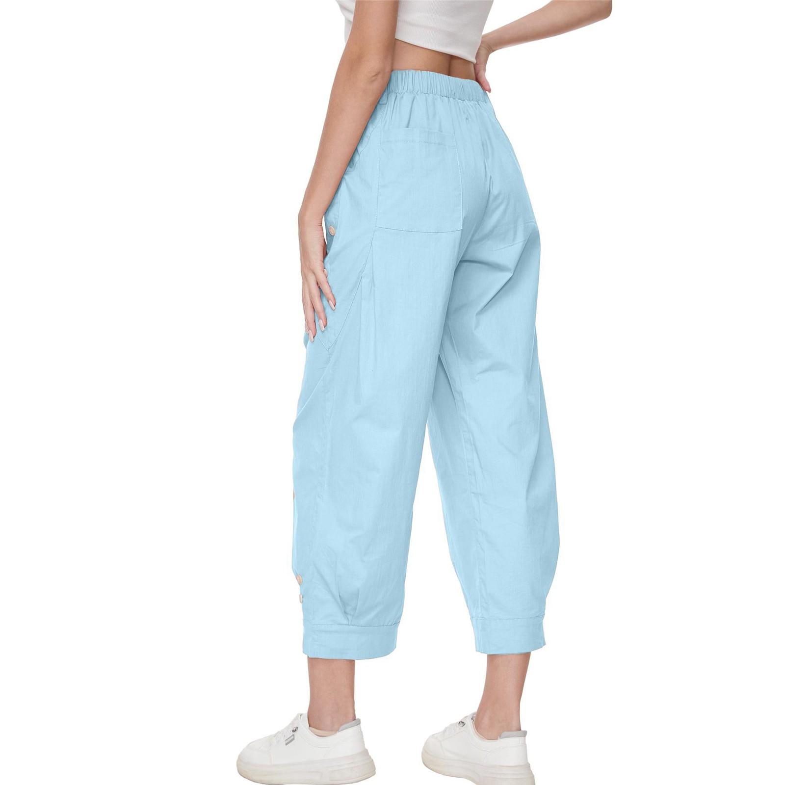 Женские эластичные брюки с высокой талией — фото 7