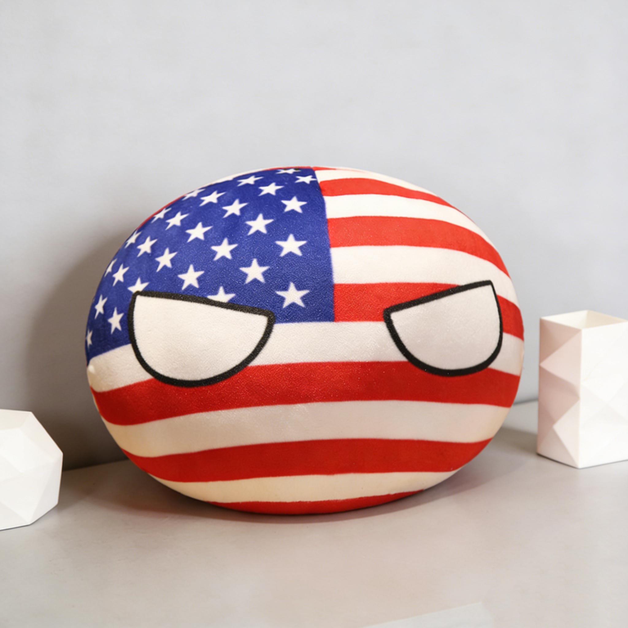 Polandball Countryballs Pluche Bloedkussen Duitsland Japan VS Italië Frankrijk Zacht Gevuld Speelgoed Kussen Huisbank Stoel Decoratie Cadeaus 30-50cm